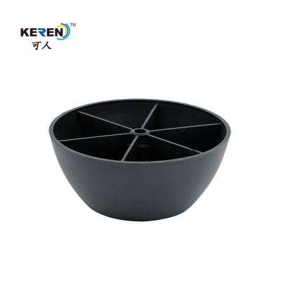 China KR-P0116 Round Plastic Sofa Legs Replacement , Black Plastic Furniture Feet Bed Base for sale