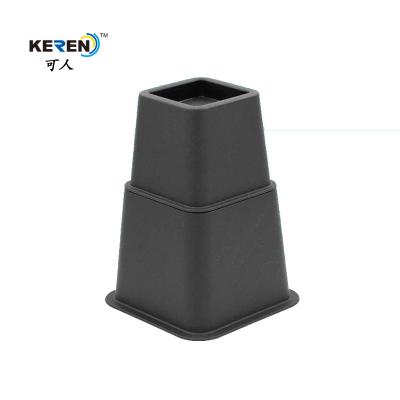 China KR-P0246 Smooth Plastic Adjustable Bed Risers , 8 Inch Black Furniture Risers Optional for sale