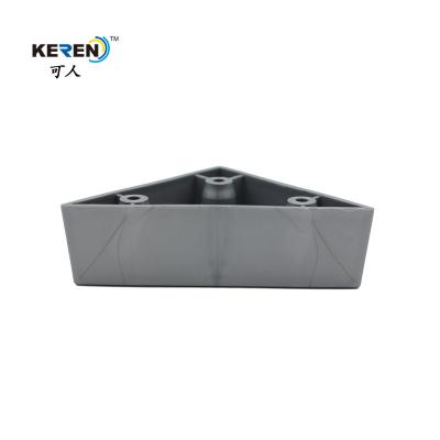 China KR-P0262 Triangle Corner Plastic Sofa Legs Replacement Silver Grey 30mm Height for sale