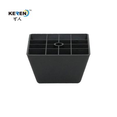 China KR-P0169 Black Square Plastic Furniture Feet For Cabinet High Corrosion Resistance for sale