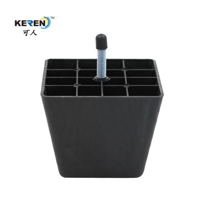 China Solid Black Plastic Adjustable Cabinet Feet M8 Screw Furniture Feet Scratch Protection for sale