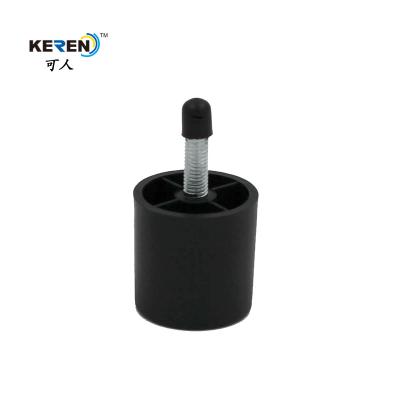 China KR-P0123 Plastic Furniture Legs Replacement Sofa Leg Black Color Round Shape for sale