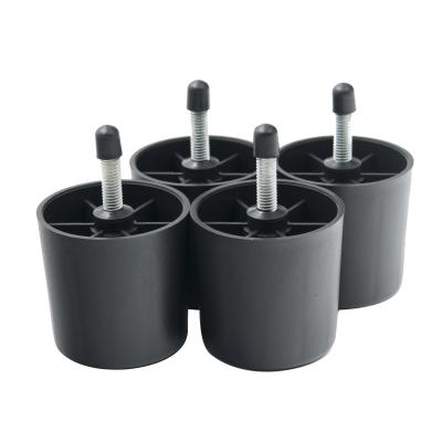 China Sturdy Screw Round 87g 58mm Plastic Sofa Couch Feet for sale