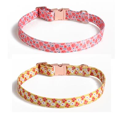 China Amigo Designer Custom Printing Thickened Rose Gold Metal Buckle Pet Hot Selling DETACHED Nylon Luxury Dog Collar for sale