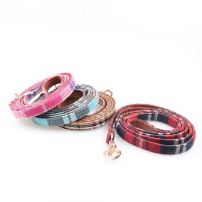 China Personalized Sublimation High Quality Custom Logo Design Cotton Plaid Amigo Fashion Luxury Dog Leash for sale