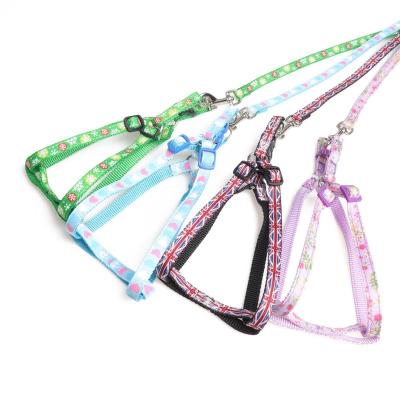 China Viable High Quality Custom Printing Small Nylon Cute Reversible Pet No Pulling Dog Harness Leash for sale