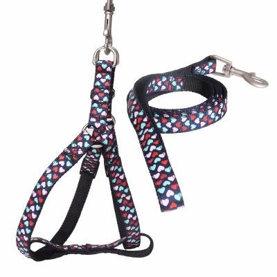 China Wholesale Viable Nylon Cheap Easy Walk Pet Harness Safety Fashion Plastic Buckle Customize No Big Large Pull Dog Harness With Leash Set for sale