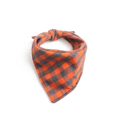 China Viable Wholesale Dog 6 Soft Colors Warm 100% Cotton Plaid Printed Custom Bandanas S M Pet Cat Dog Bandana for sale