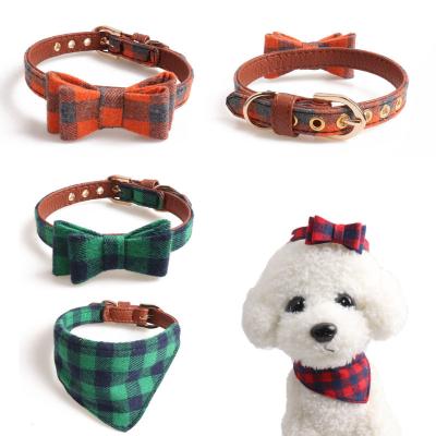 China Direct Cat Collars Amigo England Plaid Fabric Pet Products Dog Bandana Leash Sustainable Innovative Stylish Collar Supplier for sale