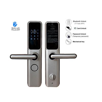 China Wojin Silver Aluminum Alloy Smart Lock Hotel Lock Cheap Prices Smart Door Lock for sale