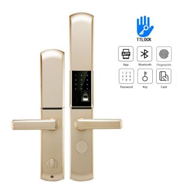 China Waterproof TTLock Smart APP Smart Lock Aluminum Alloy Fingerprint Key Lock For Home Department for sale