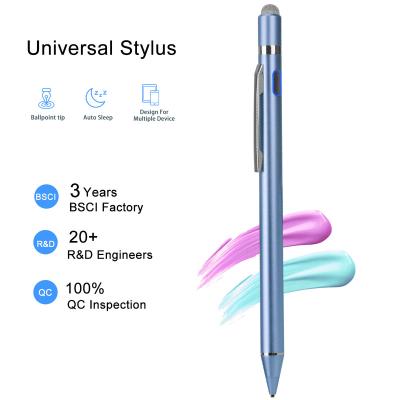 China Custom Mobile Phone Cell Phone Tablet Pens High Quality Long Replacement Capacitive Touch Screen Pen 2 in 1 Design Stylus Pencil for sale