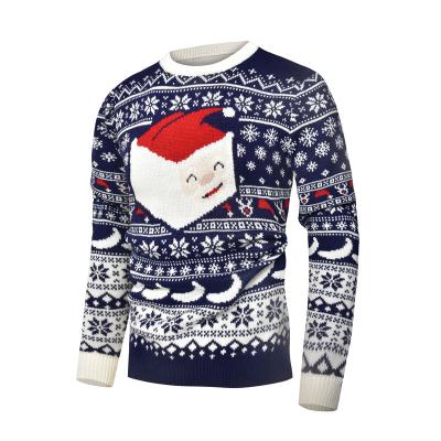 China 2022 OEM/ODM Anti-wrinkle Santa Claus Christmas Sweater unisex o-neck knitted pullover ugly oversized christmas knitted navy pullover for sale