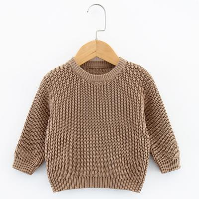 China 2022Hot Sale 100% Newborn Baby Jumper Sweater Kids Pullover Baby Sweaters Chunky Knit Oversized Brown Knitted Anti-pilling Cotton for sale