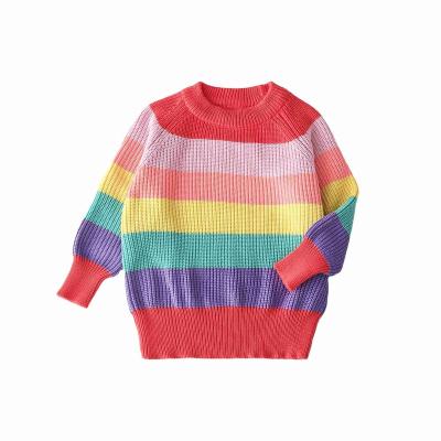 China Newest Anti-shrink Custom Crewneck Wool Standard Sweater Knitted Autumn Sweaters For Kids Girls for sale