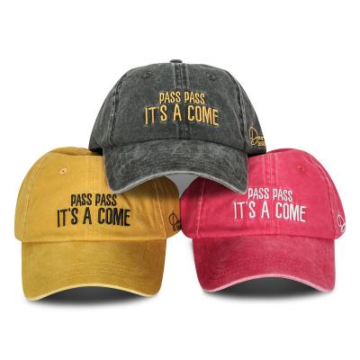 China JOINT Wholesale Custom OEM Women Vintage Embroidered Logo LA Quality Dad Hats Unstructured Simple Dad Caps Hats for sale