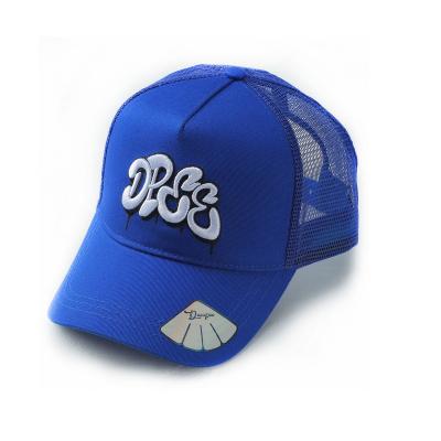 China High Quality OEM Custom Logo Mesh Trucker Hat Caps With Logo Design Mesh Trucker Hat 5 Panel Embroidery COMMON 5 Panel for sale