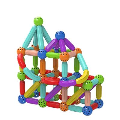 China Earlier creative flexible large size game stick kids education educational rod building blocks toys 3d magnet balls and rods set for sale