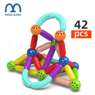 China TOY 42pcs DIY Smart Magnetic Rods Toys, Children's Diy Magnetic Buildings Construction Stick Block Toys for sale