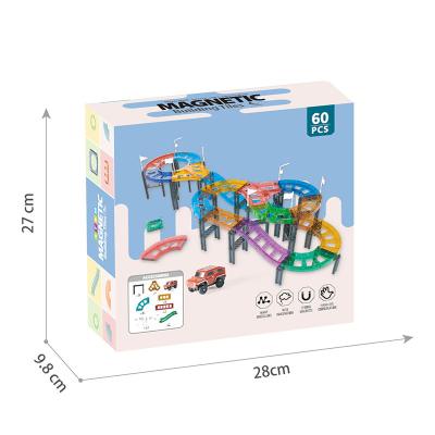 China New Style Earlier Kids Flexible Toys Magnetic Education Building Tiles Car Racing Track Educational Toys For Kids Block Set for sale