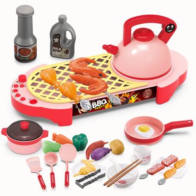 China Kitchen Set Toy Preschool Toy 36PCS New Product Kids Small Kitchen Toy Set Pretend Play Cooking Game With Music Sound And Sprays for sale