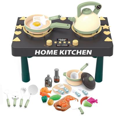 China 31PCS Large Children's Kitchen Simulation Jet Gas Oven Diy Role Play Kitchen Cook Food Pretend Play Toy 5740/5741 for sale