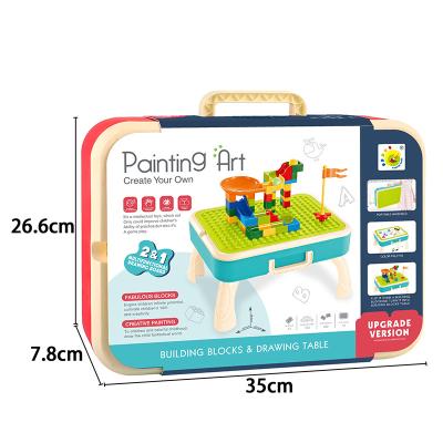 China Educational Toys Gifts 2 in 1 Kid Drawing Board Toys and Interesting Building Blocks Set Toys Diy Other Educational Drawing Board Toys for sale