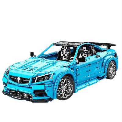 China NEW 4129PCS DIY TOY 1:8 Blue Sports Car Building Block Sets Building Block Plastic Cars For Kids for sale