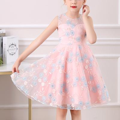 China Breathable Kids Dress Catwalk Girls Clothes Mesh Shorts Dresses Baby Princess Party Birthday Dress For Girls Sleeveless for sale