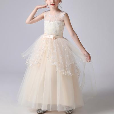 China Breathable Flower Girl Dress Girls Dresses Long Princess Party Birthday Dress for Girls Elegant Sequined Tutu Costumes for sale