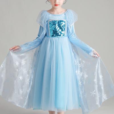 China 2020 New Breathable Princess Dress Girls Performance Tutu Clothes With Mesh Tail Spring Long Sleeve Autumn Children's Skirt Sequined Dress for sale