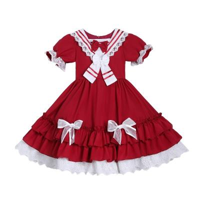 China 2021 Breathable Girls Dress With Lolita Girls Clothes Baby Mesh Bow Princess Party Birthday Dress Tutu Dress For Girls Breath Sleeve for sale