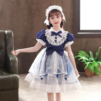 China Breathable Girls Dress Dress With Princess Birthday Evening Puff Lolita Girls Clothes Baby Bow Mesh Sheath Dresses For Girls for sale