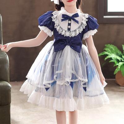 China S025 S025 S025 Stain Princess Style Dresses Cartoon Short Korean Comfy Girl Lolita Puff Sleeve Lace Bow Decoration Cloth Shorts for sale