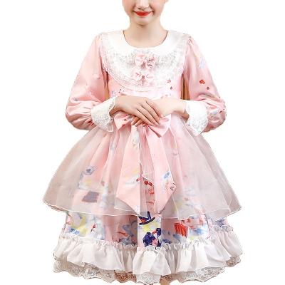 China Factory Direct Sale Kids Breathable Lolita Tutu Flower Dress With Bow Wholesale Baby Toddler Dress For Girls 7-16 for sale