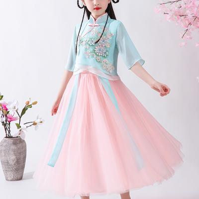 China Antique Tang Suit Hanfu Princess Dress Chinese Style Breathable Dress Bridesmaid Clothes Party Birthday Wear Dress for sale