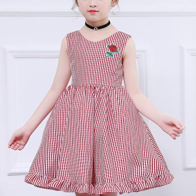 China 2020 Girls Princess Dress Children Plaid Breathable Sleeveless Summer New Performance Tutu Dress Active Daily Soft Children for sale