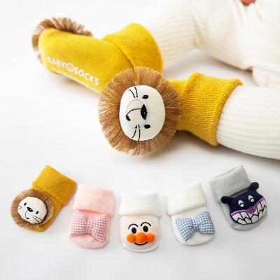 China New Winter Breathable Terry Thickened Children Baby Toddlers Socks 3D Boys Girls Cartoon Dolls Socks Newborn Baby Floor Socks for sale