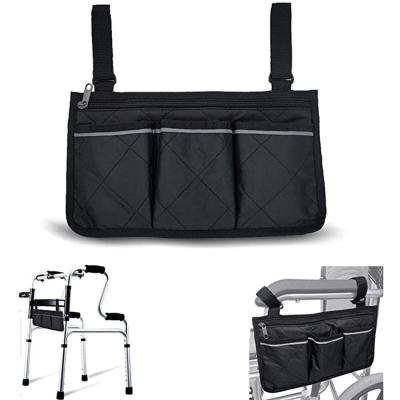 China Multifunctional Wheelchair Bag Wheelchair Armrest Accessories Side Bags Walker Storage Portable Wheelchair Accessory Waterproof Bag for Home, Outdoor for sale