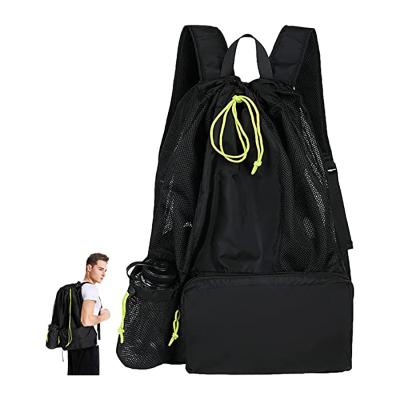 China With USB Large Drawstring 40L Waterproof Sport Beach Swimming Mesh Backpack Bag With Wet And Dry Compartments For Beach Swimming Camping for sale