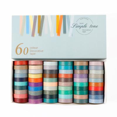 China 60 Color 100 Color ANTISTATIC Rainbow Set Solid Color And Hand Sticker Washi Tape Creative Diy Decorative Paper for sale