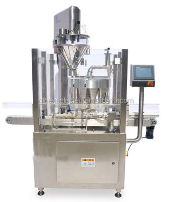 China Chemical Rotary Type T Type Automatic Multistation Powder Filling Machine For Small Bottle for sale