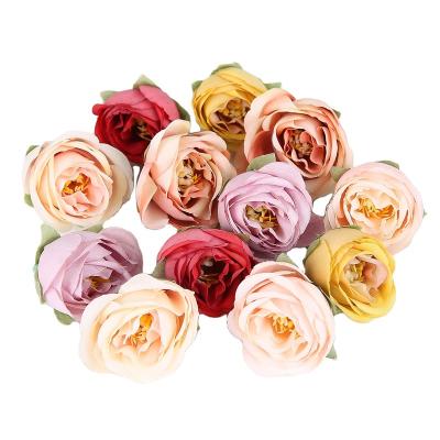 China Fabric Artificial Flowers Pink Rose Bud Main Flower For Decoration Wedding Diy Scrapbook Home Supplies Garlands Small Tea Bud for sale