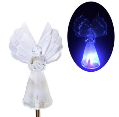 China Garden Lights Angel Stake Solar Led Garden Light Fiberoptic Lampada Solare Led Lamp Sun Light Outside Garden Lights for sale