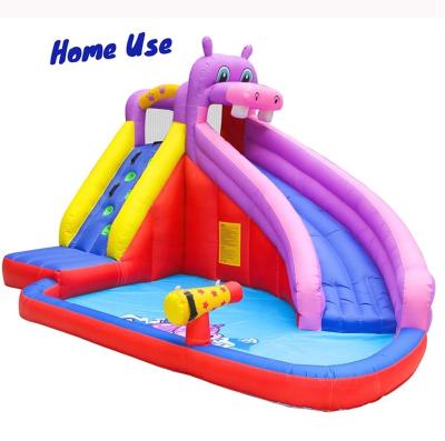 China Oxford Cloth House Use Kids Cheap Giant Hippo Inflatable Water Slide For Sale China for sale