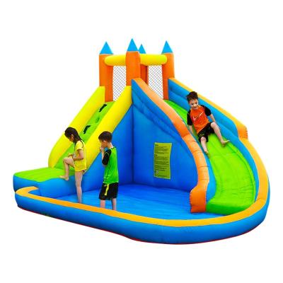 China Oxford Cloth House Use Hot Cheap Kids Air Indoor Small Inflatable Slide With Water Spray For Sale China for sale