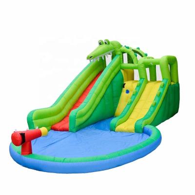 China PVC Tarpaulin And Oxford Cost PVC Crocodile 18ft Bouncy Castle Sidewinder Inflatable Water Slide For Park for sale