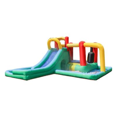 China 420D +840D Oxford Home Use Kids Cheap Hot Sale Inflatable Water Slide Jumping Bouncy Castle With Pool for sale