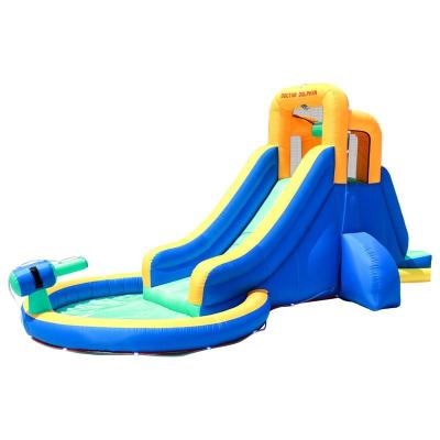 China Oxford Cloth Doctor Dolphin Sea Baby Inflatable Bounce House Jump Castle With Slides Cheap Indoor And Outdoor Bag Blue Unisex With Pool for sale