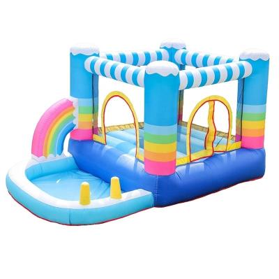 China Wholesale Kids Oxford Cloth Mini Rainbow Jumper House Inflatable Bounce Castle For Kids for sale